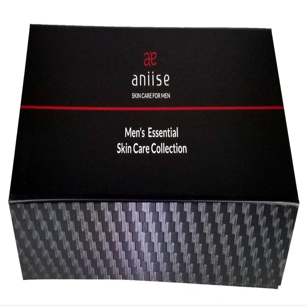 Aniise Men's Essential Skin Care Set of Face Moisturizer, Face Wash, Exfoliating Face Scrub and Balancing Toner