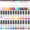 SXC Cosmetics 24-Color Gel Liner Set for Nail Art - With Built-in Thin Brush for Swirl Nail Designs and Soak-Off Gel Polish view 1