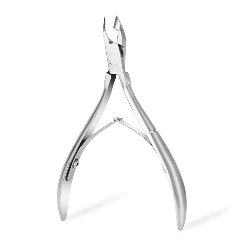Rikans Professional Cuticle Clippers for Nails Razor Sharp Cuticle Trimmer Tool Durable Stainless Steel Cuticle Clippers for Adults Ergonomic Non-Slip Handle for Fingernails & Toenails (Silver)
