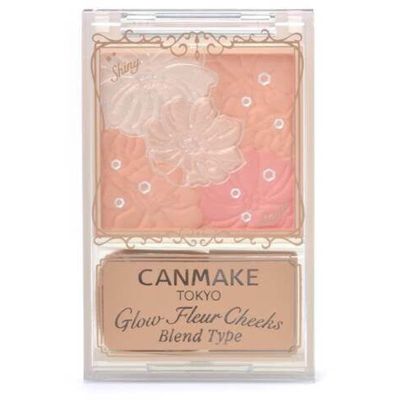 CANMAKE - Glow Fleur Cheeks Blend Type - Moisturizing Plant-Based Silky Smooth Long Lasting Powder - 0.19oz (5.4g) (B01 Cotton Coral)