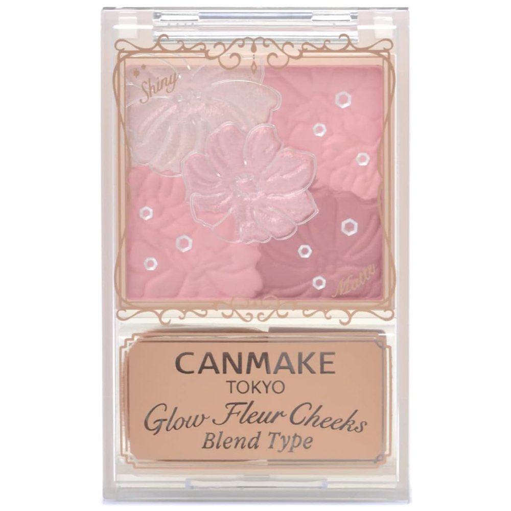 CANMAKE - Glow Fleur Cheeks Blend Type - Moisturizing Plant-Based Silky Smooth Long Lasting Powder - 0.19oz (5.4g) (B02 Rose Ballerina)