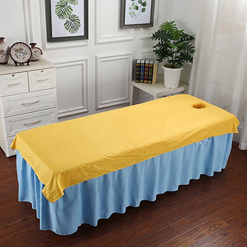 Retro Spa Body Bed Sheet Traditional with Face Breath Hole Beauty Salon Massage Table Bed Sheet Light Luxury Salon Bed Cover Elegant Massage Bed Sheet for Salon Massage Bed Set-A L180xw60cm