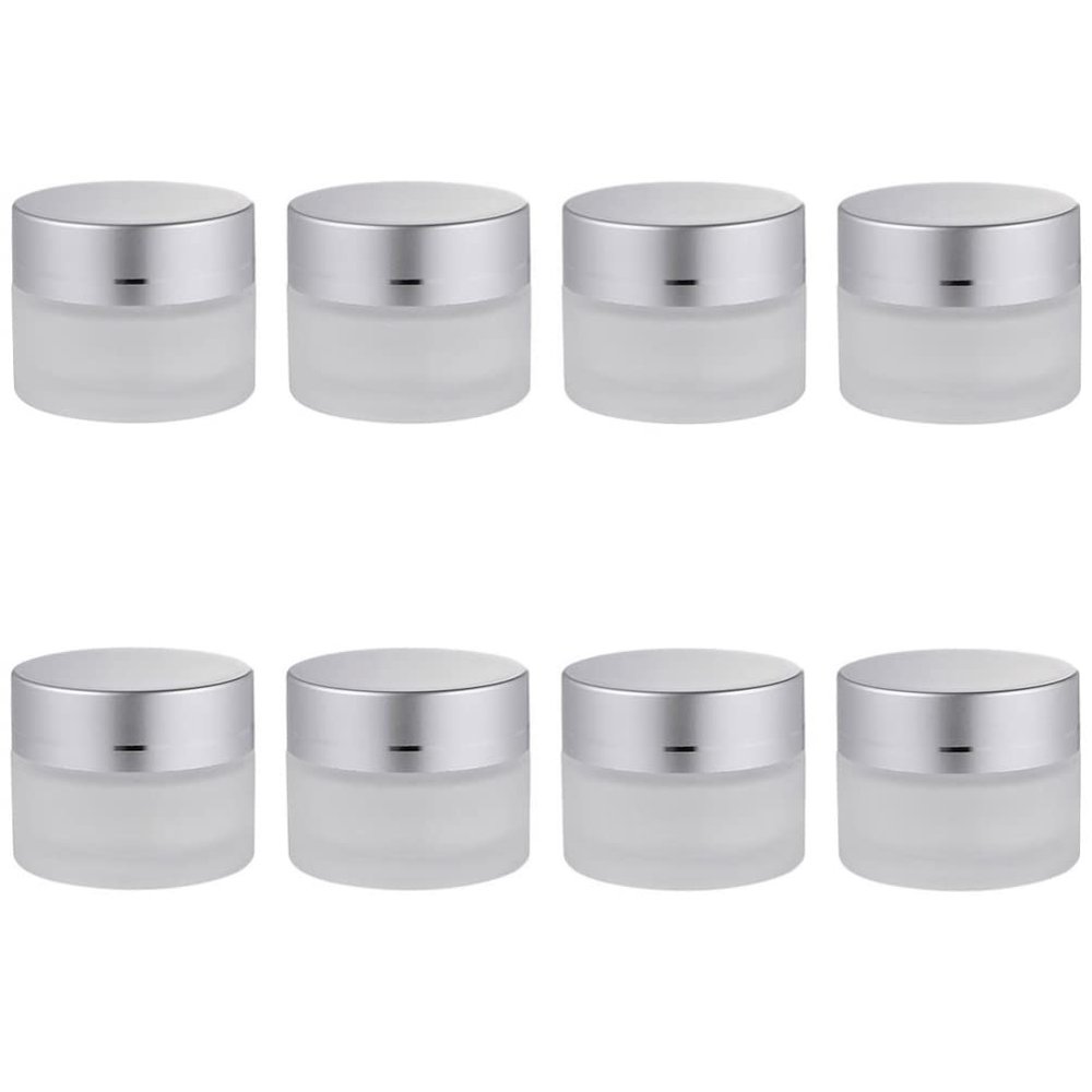 FOMIYES 10pcs Frosted Glass Cream Storage Bottles Portable Cosmetic Containers for Lotions Creams and Ointments for Travel and Daily Use