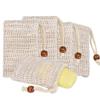 10 Pack Ramie Soap Bags Mesh Soap Exfoliating Bag Pouch Soap Saver Exfoliating Bath Bag with Drawstring for Bath view 1