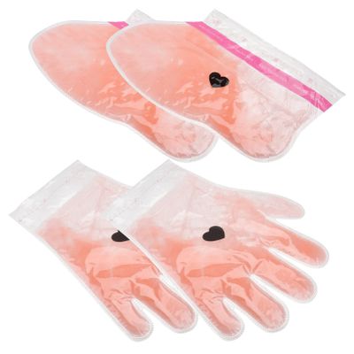 FOMIYES 2pairs Paraffin Wax Hand and Feet Covers for Reusable Peach Wax Therapy Mitts for Home and Salon Use