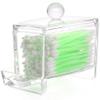 JOIZPAPA Pack of 2 Swabs Holder Dispenser Cotton Storage Organizer Clear Cosmetic Makeup Case Container for Cotton Pads, Cotton Swabs, Q-Tips, Make Up Pads view 2