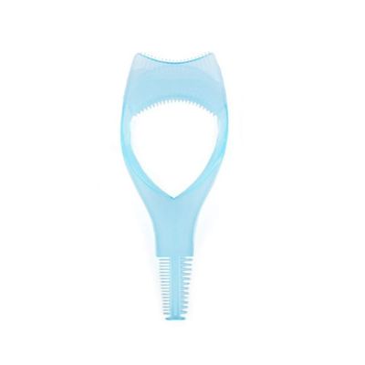 Lipfer Eyelash Comb Makeup 3 in 1 Mascara Applicator Tool Eyelashes Comb Brush Curler Blue Cosmetic Tools