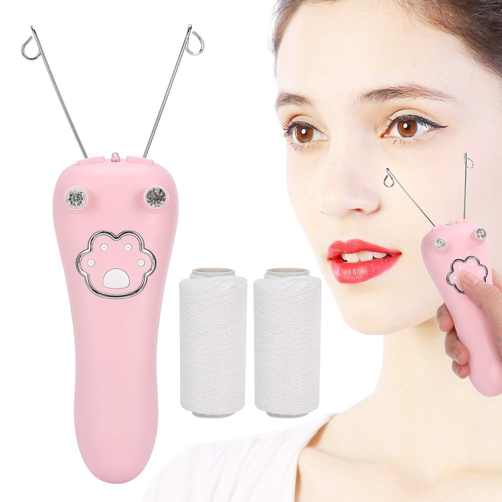 Cotton Thread Face Epilator, Cordless Electric Facial Threading Hair Removal, USB Charging Electric Cotton Thread Epilator Facial Body Hair Removal Machine Device ()