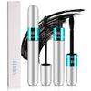 2 Pack 2 in 1 Mascara 5x Longer Waterproof Lash Cosmetics Natural Lengthening and Thickening Effect No Clumping Superstrong Magic 4d Silk Fiber For Vibely Mascara Makeup (2 Pack) view 1