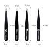 Abdul of Sialkot Eyebrow Tweezer Set for Women & Men - Professional Slant and Pointed Tweezers Set with Case - Precision Tweezers Kit for Facial Hair, Splinter and Ingrown Hair Removal (Black 4 piece) view 4