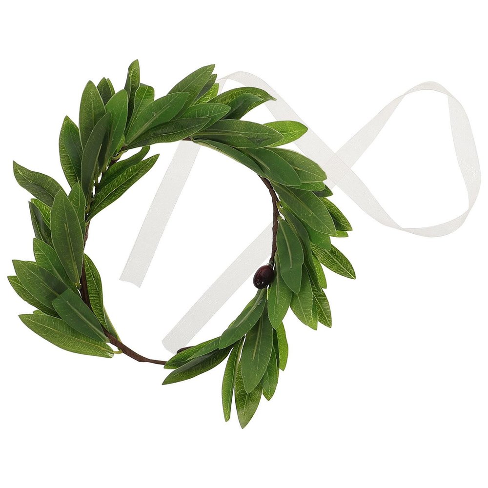 Lurrose Simulated Olive Leaf Wreath Lightweight Greenery Headband for Women Bridal Party Photo Prop Hair Accessory