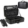 JOURMON Travel Makeup Train Case,Large Capacity Cosmetic Bags for Women,Portable Makeup Bag Organizer with Adjustable Dividers & Shoulder Strap (Crocodile Pattern Black,Medium) view 1