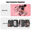 JOURMON Travel Makeup Train Case,Large Capacity Cosmetic Bags for Women,Portable Makeup Bag Organizer with Adjustable Dividers & Shoulder Strap (Crocodile Pattern Black,Medium) view 4