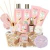 Bath and Body Gift Baskets for Women, 12 Pcs Vanilla Oat Spa Gifts for Women. Bath Gift Set Enriched Shea Butter. Home Spa with Shower Gel, Body Oil, Saint Roy Gifts for Mom view 1