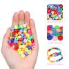 1605pcs Bead Kit for Kids' Hair Braiding: 600pcs Candy Pony Beads, 1000pcs Elastic Bands, and 2 Quick Beaders view 4