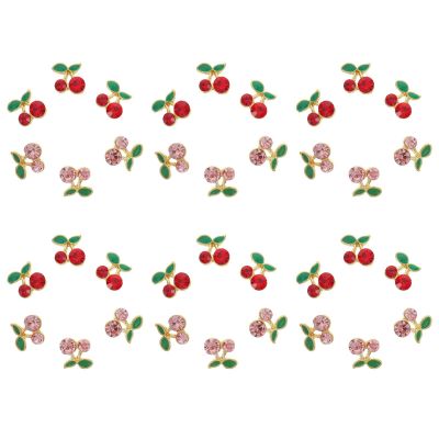 Uonlytech 36pcs Cherry Nail Art Charms Nail Decorations for Manicure for Parties for Professional Personal Use