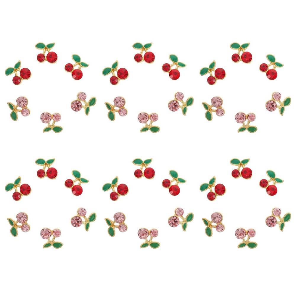 Uonlytech 36pcs Cherry Nail Art Charms Nail Decorations for Manicure for Parties for Professional Personal Use