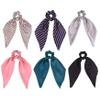 6 Pcs Bowknot Hair Scrunchies Scarf Hair Ties 2 in 1 Ponytail Holder Hair Ties Satin Chiffon Scrunchy Hair Bands with Bows Hair Scrunchy Ropes view 1