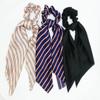 6 Pcs Bowknot Hair Scrunchies Scarf Hair Ties 2 in 1 Ponytail Holder Hair Ties Satin Chiffon Scrunchy Hair Bands with Bows Hair Scrunchy Ropes view 3