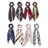 8 Pcs Bowknot Hair Scrunchies Hair Scrunchy RopesSatin Silk Scarf Hair Ties Leopard Print Bows Stripe Pattern Scrunchy Ponytail Holder view 1