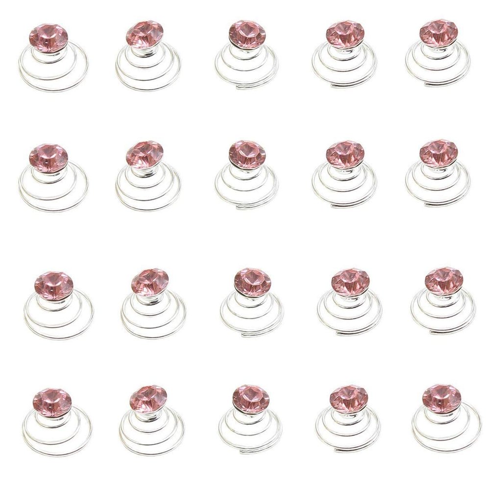 20 Pcs Wedding Bridal Spiral Hair Pins Shiny Rhinestone Spiral Twist Hairpins Swirl Hair Twists Coils Hair Clips