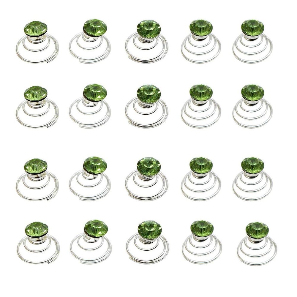 20 Pcs Wedding Bridal Spiral Hair Pins Shiny Rhinestone Spiral Twist Hairpins Swirl Hair Twists Coils Hair Clips