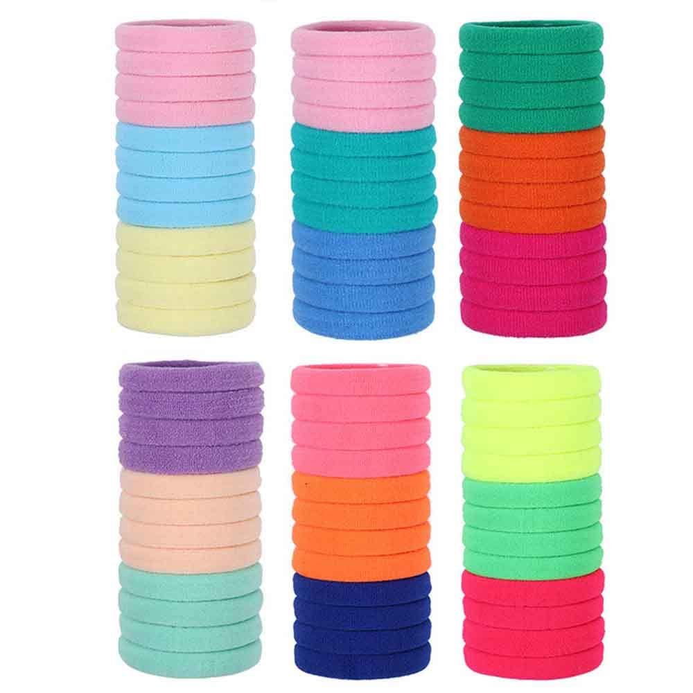 Galsawi 72 Pcs Kids Toddlers Elastic Hair Ties 3cm Small Tiny Hair Bands Multicolor Seamless Ponytail Holders