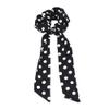9 Pcs Bowknot Hair Scrunchies Satin Chiffon Scarf Hair Bows Polka Dot Pattern Ties Floral Scrunchy Ponytail Holder Hair Scrunchy Ropes view 4