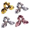 4 Pcs Bowknot Hair Scrunchies Chiffon Elastic Ponytail Holder Floral Hair Scrunchy Ropes Rabbit Bunny Ear Hair Bands Scarf Hair Ties view 1
