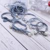 30 Pcs High Elasticity Hair Scrunchies Bowknot Hair Ties Ropes Blue, Pink, Black Pearls Ponytail Holders Elastic Hair Bands Hair Rings view 3