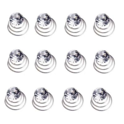 12 Pcs Swirl Hair Twists Coils Hair Clips Wedding Bridal Spiral Hair Pins Rhinestone Pearl Metal Spiral Twist Hairpins