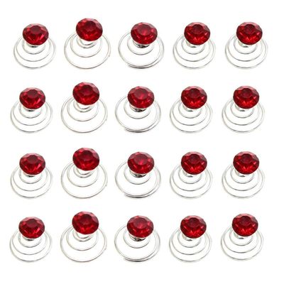 20 Pcs Wedding Bridal Spiral Hair Pins Shiny Rhinestone Spiral Twist Hairpins Swirl Hair Twists Coils Hair Clips