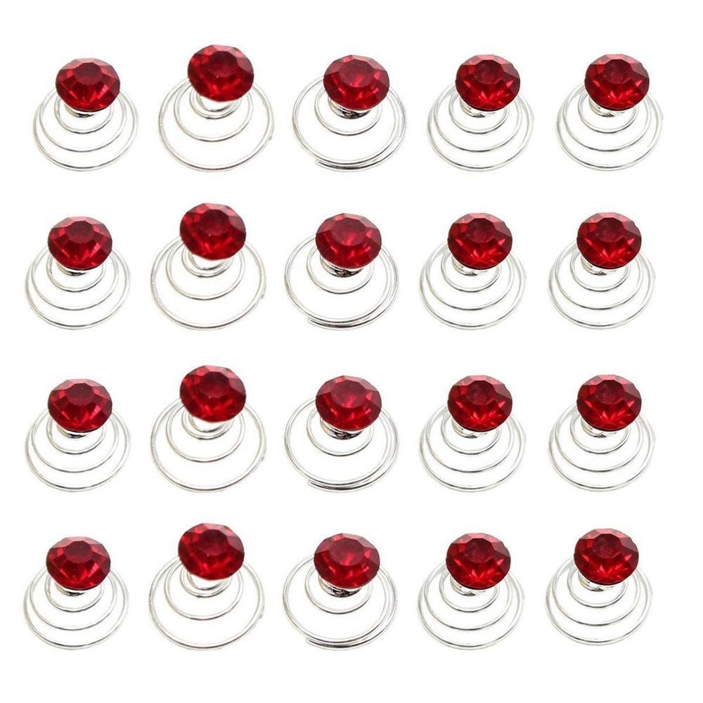20 Pcs Wedding Bridal Spiral Hair Pins Shiny Rhinestone Spiral Twist Hairpins Swirl Hair Twists Coils Hair Clips
