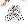 7 Pcs Chiffon Hair Scrunchies Elastic Hair Ties Rabbit Bunny Ear Bowknot Hair Bands Polka Dot Ponytail Holder Floral Hair Scrunchy view 4