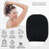 Clarial Exfoliating Body Scrub for Bath and Shower Use - Face Scrubber and Body Exfoliator Mitt, Dead Skin Remover - Exfoliating Glove Shower Scrub for Men and Women - Pair Black view 3