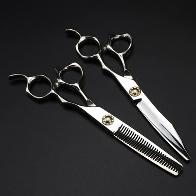 Professional Hair Cutting Shears, 6inch Professional Japan 440c Upscale scissor Bearing hair scissors cutting barber haircut thinning shears hairdresser scissors (Color : Set)