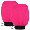 Clarial Exfoliating Body Scrub for Bath and Shower Use - Face Scrubber and Body Exfoliator Mitt, Dead Skin Remover - Exfoliating Glove Shower Scrub for Men and Women - Pair Pink view 1