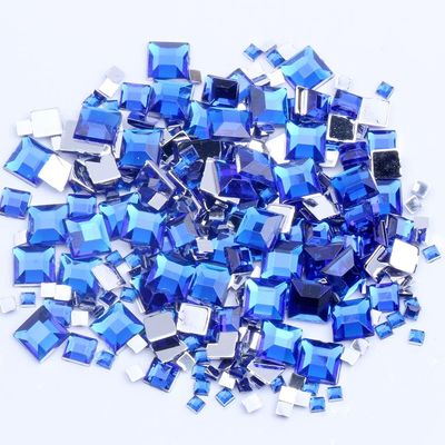 Square Nail Rhinestone 2 4 6mm and Mixed Size Colorful Flat Back Crystal Strass Stones Beads for Clothes Wedding Dress Decorationn - (Color: 09Dark Blue/Item Diameter: 2x2mm 300pcs)