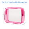 PACKISM Clear Makeup Bags - 3 Pack TSA Approved Clear Travel Bags for Toiletries, Carry on Toiletry Bag TSA Approved Toiletry Bag, Matte Rose Red view 3