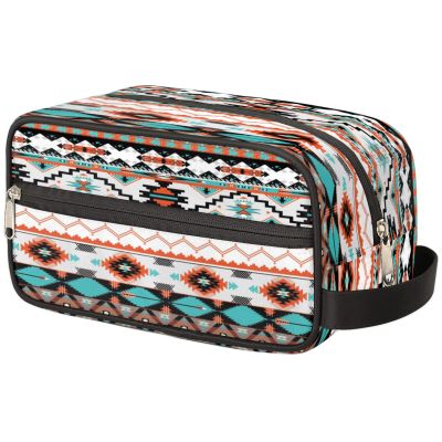 Pardick Aztec Ethnic Aztec Geometric Travel Toiletry Bag for Women Men Organizer Cosmetic Makeup Bag Waterproof Lightweight Shaving Bag Dopp Kit Large Capacity for Toiletries and Shaving Accessories
