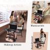 FRENESSA Professional Rolling Makeup Case Aluminum Trolley Train Case with Swivel Wheels for Makuep Artist Travel Cosmetic Organizer with Sliding Drawers for Nail Tech Hairstylist Barber Rose Gold view 2