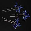 JWICOS Bridal Wedding Crystal Hair Pins Bride Hair Pieces Wedding Hair Accessories for Women and Girls Pack of 3 (Blue silver) view 3