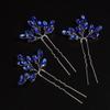 JWICOS Bridal Wedding Crystal Hair Pins Bride Hair Pieces Wedding Hair Accessories for Women and Girls Pack of 3 (Blue silver) view 4