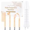High Frequency Facial Wand - Uaike Orange Portable Handheld High Frequency Facial Machine - with 4 Pcs Orange Glass Tubes - at Home Skin Face Wand Device view 1