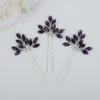 JWICOS Bridal Wedding Crystal Hair Pins Bride Hair Pieces Wedding Hair Accessories for Women and Girls Pack of 3 (Purple) view 1
