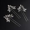 JWICOS Bridal Wedding Crystal Hair Pins Bride Hair Pieces Wedding Hair Accessories for Women and Girls Pack of 3 (Silver) view 3