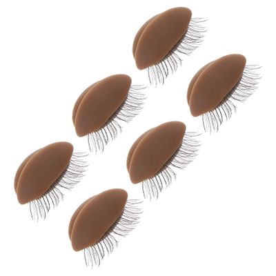 Beavorty 3pairs Eyelash Extension Practice Kit Removable Eyelids for Makeup Training and Flexible Replacement for Lash Grafting