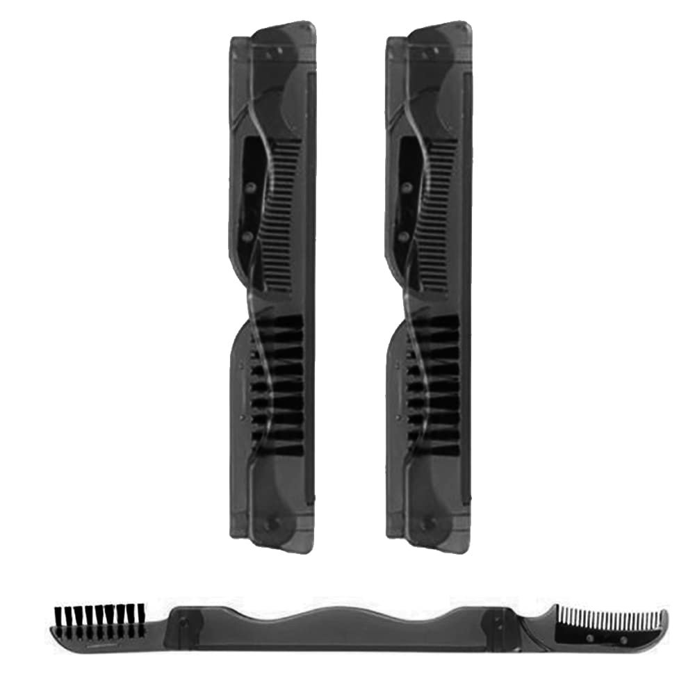 2 Eyebrow Razor Hair Trimmer Shaper Shaver Facial Razor Brush Comb Groom Unisex