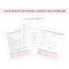 Vacuum Butt Lift Therapy Intake, Consent, and Aftercare Form | 75 Pack | 8.5x11" inch Paper Size Form | Eyelash Extension Supplies | Client Signature | Butt Lift Cupping | White and Pink Design view 1