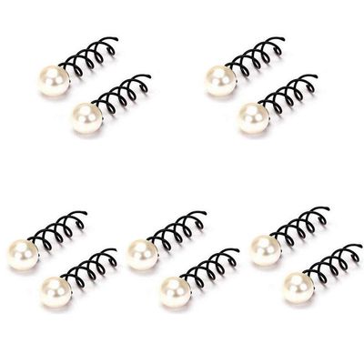 10 Pcs Pearl Spiral Hair Pins Metal Spiral Twist Hairpins Swirl Hair Twists Wedding Bridal Coils Hair Clips